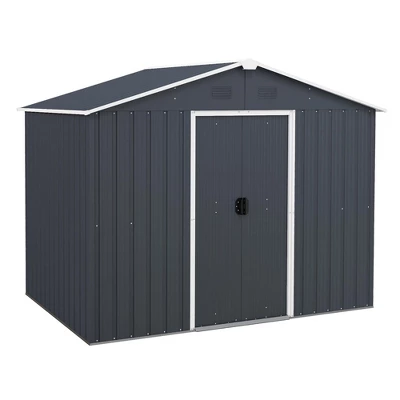 Costway 5.7 FT X 7.5 FT Outside Storage Shed Double Door Outdoor Tool House WithAir Window 9 Costway 5.7 FT X 7.5 FT Outside Storage Shed Double Door Outdoor Tool House WithAir Window - Image 9