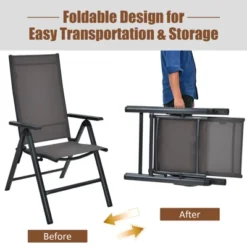 Costway 3PCS Bistro Set Folding Adjustable Chairs Square Glass Table Garden 12 Costway 3PCS Bistro Set Folding Adjustable Chairs Square Glass Table Garden -Costway GUEST 20e422d1 c528 476e b3e9 9ddb5f15cf39