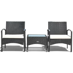 Costway 3 PCS Furniture Set Table & 2 Chair Patio Wicker Rattan W/Cushion 11 Costway 3 PCS Furniture Set Table & 2 Chair Patio Wicker Rattan W/Cushion -Costway GUEST 21670bde 5141 43ea 9ea9 f9da776561b5