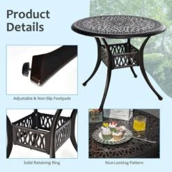 Costway 3 PCS Patio Dining Bistro Set Cast Aluminum Round Patio Table W/Chairs 13 Costway 3 PCS Patio Dining Bistro Set Cast Aluminum Round Patio Table W/Chairs -Costway GUEST 21b65edc 16f3 4a8b b48d 1a9be7bfebf8