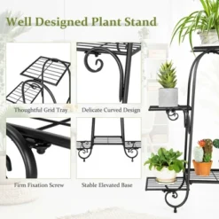 Costway 6 Tier Flower Pot Holder Metal Vertical Shelves Corner Plants Display Rack 12 Costway 6 Tier Flower Pot Holder Metal Vertical Shelves Corner Plants Display Rack -Costway GUEST 21cc157e d184 48ac 973f 6b0093a35204