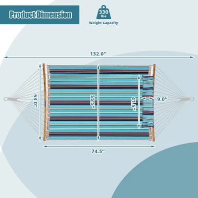 Costway Hammock Chair With Stand Heavy Duty Portable Carrying Bag Cushion Pillow RedBlue 2 Costway Hammock Chair With Stand Heavy Duty Portable Carrying Bag Cushion Pillow RedBlue - Image 2