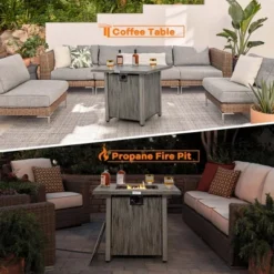 Costway 28'' Patio Square Fire Pit Table 40,000 BTU Propane Gas Table With Lid & Lava Rocks 12 Costway 28'' Patio Square Fire Pit Table 40,000 BTU Propane Gas Table With Lid & Lava Rocks -Costway GUEST 21f829e8 742a 4439 83f0 9cde2eef48a6