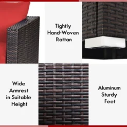 Costway 2PCS Patio Rattan Corner Sofa Sectional Furniture Set Black Cushion BlackRed 14 Costway 2PCS Patio Rattan Corner Sofa Sectional Furniture Set Black Cushion BlackRed -Costway GUEST 2239f2c1 dff2 417a 9ccc f9777271c76e