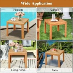 Costway 2PCS Wooden Square Side End Table Patio Coffee Bistro Table Indoor Outdoor Natural 15 Costway 2PCS Wooden Square Side End Table Patio Coffee Bistro Table Indoor Outdoor Natural -Costway GUEST 22817ed3 878e 46fa b5eb 6a83345826d1