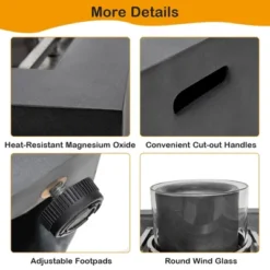 Costway 28'' Patio Fountain Fire Pit Table 50,000 BTU Square Propane Fire Pit WithPVC Cover -Costway GUEST 2375dc40 373f 4474 a038 b498dc8918ef