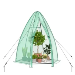 Costway 5.5'x 5.5'x 6' Portable Mini Garden Greenhouse With Window & Roll-up Zippered Door 11 Costway 5.5'x 5.5'x 6' Portable Mini Garden Greenhouse With Window & Roll-up Zippered Door -Costway GUEST 240fd50c 95e3 4ac4 b41c b923bdaaf631