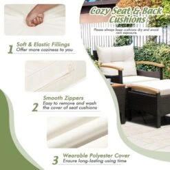 Costway 5PCS Patio Rattan Furniture Set Sofa Ottoman Cushioned Table W/Wood Top 13 Costway 5PCS Patio Rattan Furniture Set Sofa Ottoman Cushioned Table W/Wood Top -Costway GUEST 2416eb5d a76f 4538 a8d0 e2d26db611c0