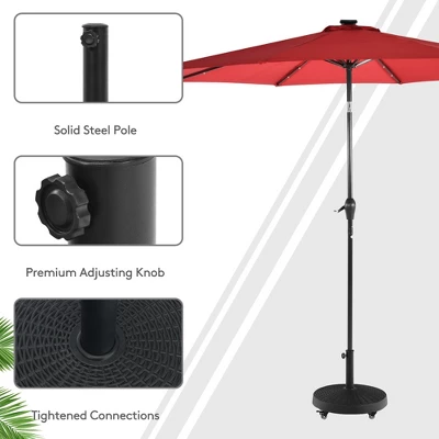 Costway 50 Lbs Round Resin Patio Umbrella Base Stand Holder W/ Lockable Wheels 8 Costway 50 Lbs Round Resin Patio Umbrella Base Stand Holder W/ Lockable Wheels - Image 8