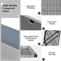 Costway 8PCS Patio Rattan Furniture Set Storage Waterproof Cover Cushion -Costway GUEST 242b73c2 58c7 44d9 a8e4 26571e898e34