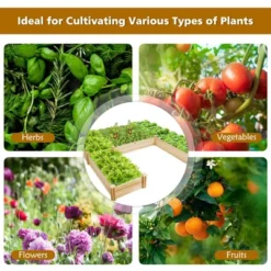 Costway Raised Garden Bed Wooden Garden Box Planter Container U-Shaped Bed 92.5x95x11in -Costway GUEST 24995ac3 7f4d 46c4 bc02 73abd8e3ac43