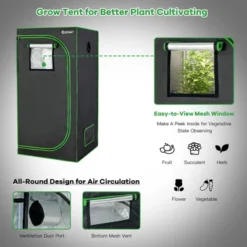 Costway 32''x32''x63''Mylar Hydroponic Grow Tent W/Observation Window & Floor Tray GrayBlack 15 Costway 32''x32''x63''Mylar Hydroponic Grow Tent W/Observation Window & Floor Tray GrayBlack -Costway GUEST 24af46c9 40fe 4596 96d6 eb32d0295087