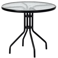 Costway 32''Outdoor Patio Round Table Tempered Glass Top -Costway GUEST 24b98711 2bc6 4447 9b61 d214b8365bd9