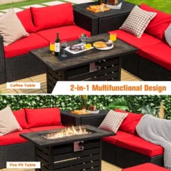 Costway 42'' Rectangular Propane Fire Pit Table 50,000 BTU W/ Lava Rocks & PVC Cover 14 Costway 42'' Rectangular Propane Fire Pit Table 50,000 BTU W/ Lava Rocks & PVC Cover -Costway GUEST 251020fb c50a 4e67 ba40 180966237ab2