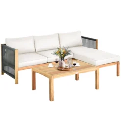 Costway 3PCS Patio Acacia Wood Sofa Furniture Set Thick Cushion W/Nylon Rope Armrest 11 Costway 3PCS Patio Acacia Wood Sofa Furniture Set Thick Cushion W/Nylon Rope Armrest -Costway GUEST 257c7090 3bd0 476b b0b6 f06a56b78072