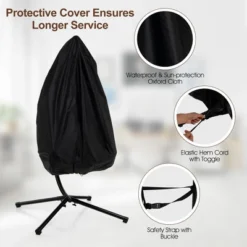 Costway Patio Hanging Egg Chair With Stand Waterproof Cover Folding Basket Cushion GreyBrown -Costway GUEST 2593d7bc ba86 4408 b2c9 b4c2f6917085