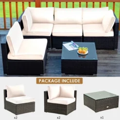 Costway 5PCS Patio Rattan Furniture Set Cushioned Sofa & Chair Coffee Table 20 Costway 5PCS Patio Rattan Furniture Set Cushioned Sofa & Chair Coffee Table -Costway GUEST 26c7f5a4 2df4 4e84 bfac 62c147a8a30b