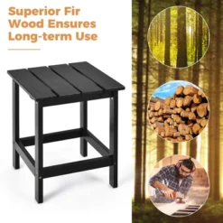 Costway Patio 15" End Side Coffee Table Square Wooden Slat Garden Deck WhiteBlackGray -Costway GUEST 271d58ef 5bf3 4194 bc46 9ac486536c0f