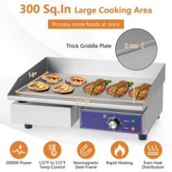 Costway 22'' Commercial Electric Griddle 110V 2000W Flat Top Countertop Grill 122℉-572℉ 15 Costway 22'' Commercial Electric Griddle 110V 2000W Flat Top Countertop Grill 122℉-572℉ -Costway GUEST 27401cf9 5ac9 46b0 9c05 6334f908f13b