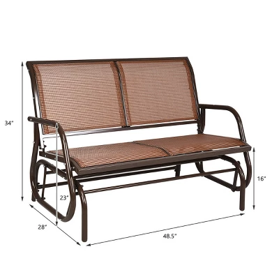 Costway Patio Swing Glider Bench Loveseat Rocking Chair Backyard Poolside 1 Costway Patio Swing Glider Bench Loveseat Rocking Chair Backyard Poolside