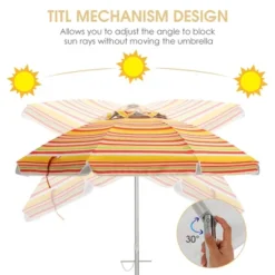 Costway 6.5FT Patio Beach Umbrella Sun Shade Tilt Carry Bag -Costway GUEST 27f8510c fc82 42e3 8d9a 131c5171d718