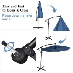 Costway 10FT Patio Offset Umbrella Solar Powered LED 360Degree Rotation Aluminum Blue 16 Costway 10FT Patio Offset Umbrella Solar Powered LED 360Degree Rotation Aluminum Blue -Costway GUEST 282e2039 3898 4905 bb8a 628a07d0c024