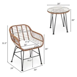 Costway 3PCS Patio Rattan Bistro Set Coffee Table Armchair Garden 18 Costway 3PCS Patio Rattan Bistro Set Coffee Table Armchair Garden -Costway GUEST 28420e65 9721 4d4c beb1 ff1f2d00d32c