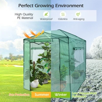 Costway 6'x 8' Portable Walk-in Greenhouse Pop-up Folding Plant Gardening W/Window 6 Costway 6'x 8' Portable Walk-in Greenhouse Pop-up Folding Plant Gardening W/Window - Image 6