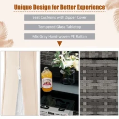 Costway 4PCS Patio Rattan Furniture Set Sofa Ottoman Cushion Garden Deck White/Gray -Costway GUEST 2a8d640f 5d28 4b36 a244 14710707b45e