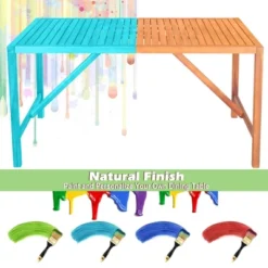 Costway Patio Rectangular Acacia Wood Dining Table 4-6 Person Outdoor 2'' Umbrella Hole -Costway GUEST 2b14ed74 05f8 4fbc a71b ff83135cc6fe