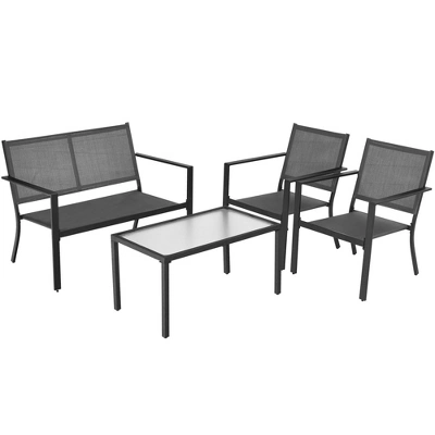 Costway 4 PCS Patio Furniture Set Sofa Coffee Table Steel Frame Garden 9 Costway 4 PCS Patio Furniture Set Sofa Coffee Table Steel Frame Garden - Image 9