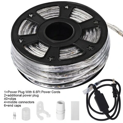 Costway 100' 2 Wire LED Rope Light Christmas Decorative Party In/Outdoor 110V Cool White 8 Costway 100' 2 Wire LED Rope Light Christmas Decorative Party In/Outdoor 110V Cool White - Image 8