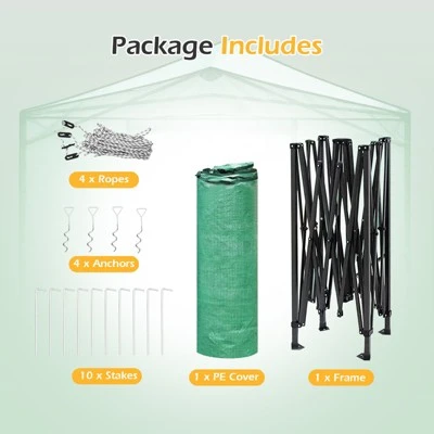 Costway 6'x 8' Portable Walk-in Greenhouse Pop-up Folding Plant Gardening W/Window 9 Costway 6'x 8' Portable Walk-in Greenhouse Pop-up Folding Plant Gardening W/Window - Image 9