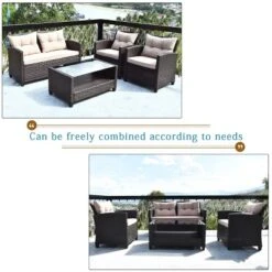 Costway 8PCS Outdoor Rattan Furniture Set Cushioned Sofa Armrest Table -Costway GUEST 2d1f2177 2650 453d 91cd 6d16b93ee1ab