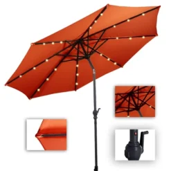Costway 10FT Patio Solar Umbrella LED Patio Market Steel Tilt W/Crank Outdoor OrangeBlue New -Costway GUEST 2d3667c3 8cd3 4ae0 adbb 08f05acc2132