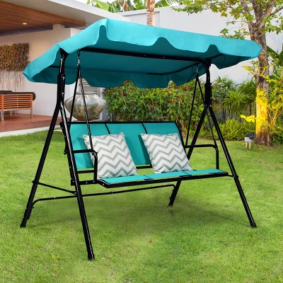 Costway 3 Person Patio Swing Canopy Yard Furniture 2 Costway 3 Person Patio Swing Canopy Yard Furniture - Image 2