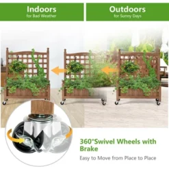Costway 32in Wood Planter Box W/Trellis Mobile Raised Bed For Climbing Plant 16 Costway 32in Wood Planter Box W/Trellis Mobile Raised Bed For Climbing Plant -Costway GUEST 2daf3afc cd26 4959 b8ec 50842cb6900f