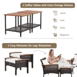 Costway 7PCS Patio Rattan Furniture Set Cushioned Loveseat Sofa Ottoman Table 13 Costway 7PCS Patio Rattan Furniture Set Cushioned Loveseat Sofa Ottoman Table -Costway GUEST 2df3485b 07fe 4d68 b22a 62158772647e