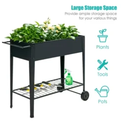 Costway Raised Garden Bed Elevated Planter Box On Wheels Steel Planter W/Shelf 14 Costway Raised Garden Bed Elevated Planter Box On Wheels Steel Planter W/Shelf -Costway GUEST 2e4bda9a e16d 4a83 bfdd 0e5e5a2b1ad7