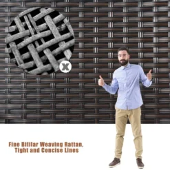 Costway 8PCS Patio Rattan Conversation Furniture Set Cushioned Seat Glass Table -Costway GUEST 2eac4109 b446 4fff 98da ae227972a1d0