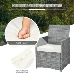 Costway 3PCS Patio Rattan Furniture Set Cushioned Sofa Armrest Garden WhiteRedNavyTurquoise 20 Costway 3PCS Patio Rattan Furniture Set Cushioned Sofa Armrest Garden WhiteRedNavyTurquoise -Costway GUEST 2ec880dc 755a 424f 8b46 b43e6d706e38