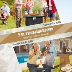 Costway 32'' Square Propane Gas Fire Pit Table With Glass Stones Rain Cover 50,000 BTU 12 Costway 32'' Square Propane Gas Fire Pit Table With Glass Stones Rain Cover 50,000 BTU -Costway GUEST 2ecd64b7 6d37 4d67 9eca a28fe7fc800c