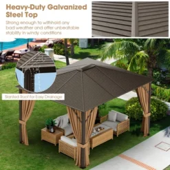 Costway 12' X 10' Patio Hardtop Gazebo W/ Galvanized Steel Top Aluminum Frame Outdoor -Costway GUEST 2f4164a1 b191 4b27 9855 a4692684e6e0