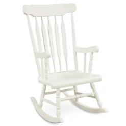 Costway Solid Wood Rocking Chair Porch Rocker Indoor Outdoor Seat Glossy Finish WhiteCoffee -Costway GUEST 2f81c6a0 6fcd 4278 9708 eae541647fd7