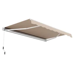 Costway Retractable Patio Awning Aluminum Deck Sunshade Shelter Outdoor Beige -Costway GUEST 2fb3ec29 2bb9 4233 ac62 3deb3192cc15