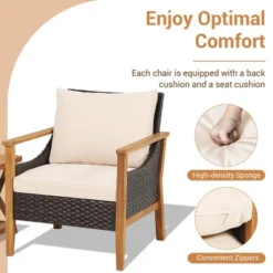 Costway 3PCS Patio Wicker Furniture Set Cushioned Armchairs With 2-Tier Side Table Balcony 13 Costway 3PCS Patio Wicker Furniture Set Cushioned Armchairs With 2-Tier Side Table Balcony -Costway GUEST 2fe81221 c0a8 42a1 8059 a4778ae66b69