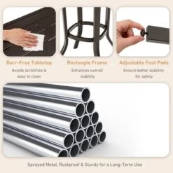 Costway Patio 3pcs Swivel Bar Height Bistro Set Cushioned Table Stools Furniture Outdoor 15 Costway Patio 3pcs Swivel Bar Height Bistro Set Cushioned Table Stools Furniture Outdoor -Costway GUEST 301cbe9b e964 4335 83e5 d4e2f1ea2406