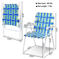 Costway 6pcs Folding Beach Chair Camping Lawn Webbing Chair Lightweight 1 Position Blue -Costway GUEST 304a6a9e eeac 4b13 90e3 af7237312bf9