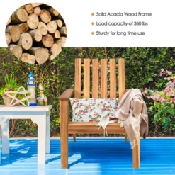 Costway 4PCS Outdoor Wooden Adirondack Chair Patio Lounge Chair W/ Armrest Natural -Costway GUEST 304f6e04 51cc 4476 be00 e432554b2dbe