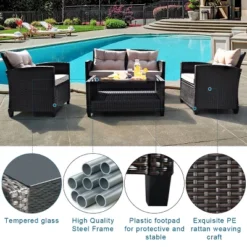 Costway 4PCS Outdoor Rattan Furniture Set Cushioned Sofa Armrest Table -Costway GUEST 31060df6 74b5 42fd b085 cd85417b341a 1